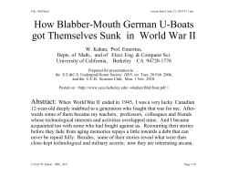 How Blabber-Mouth German U-Boats got Themselves Sunk in World