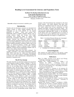 Reading Level Assessment for Literary and Expository Texts (page