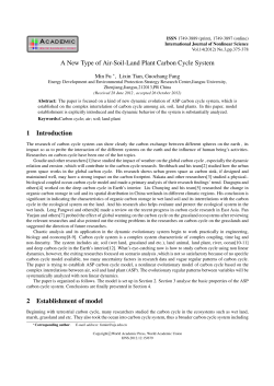 A New Type of Air-Soil-Land Plant Carbon Cycle System 1