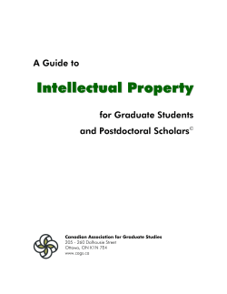 Guide to Intellectual Property - Canadian Association for Graduate