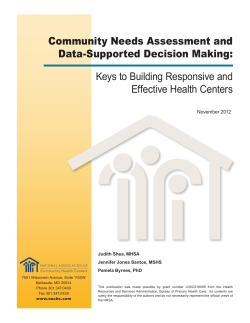 Community Needs Assessment and Data