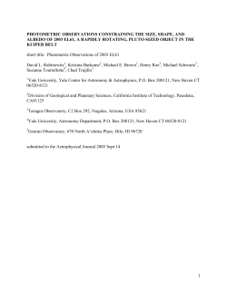 1 photometric observations constraining the size