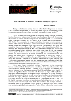 The Aftermath of Famine: Food and Identity in Ulysses.