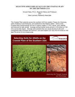 SELECTING SOILS FOR ALFALFA ON THE COASTAL PLAIN OF