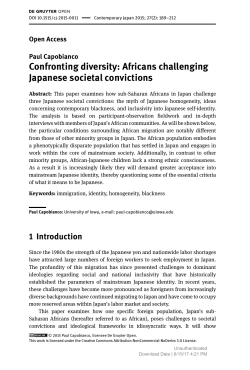Confronting diversity: Africans challenging Japanese societal