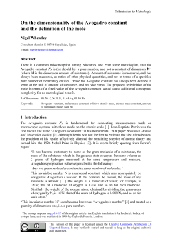 On the dimensionality of the Avogadro constant