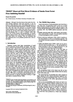 TRMM Observed First Direct Evidence of Smoke from Forest Fires