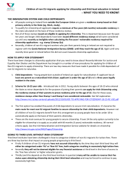 Children of non EU migrants applying for citizenship