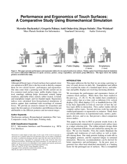 Performance and Ergonomics of Touch Surfaces: A Comparative