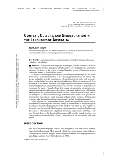 context, culture, and structuration in the languages of australia