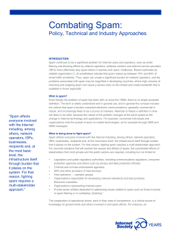 Combating Spam - Internet Society