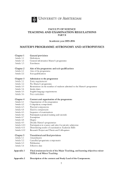 teaching and examination regulations master`s programme