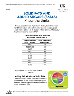 NEP-207B: Solid Fats and Added Sugars