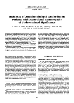 Incidence of Antiphospholipid Antibodies in Patients With
