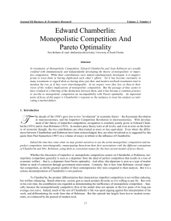 Edward Chamberlin: Monopolistic Competition and Pareto Optimality