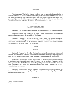PREAMBLE We, the people of The Dalles, Oregon, in order to avail