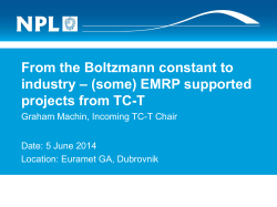 From the Boltzmann constant to industry &ndash; (some