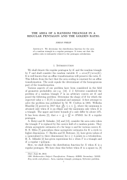THE AREA OF A RANDOM TRIANGLE IN A REGULAR
