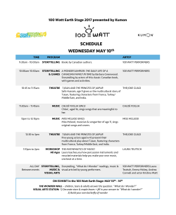 100 Watt Earth Stage Schedule 2016