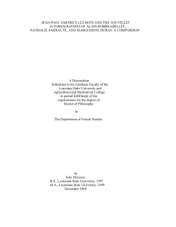 jean-paul sartre`s les mots and the nouvelles autobiographies