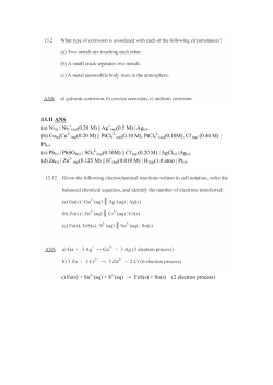13.11 ANS (a) Ni(s) | Ni2 (aq) || Ag+ (aq) | Ag(s). (b