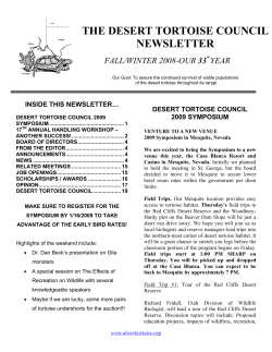 Fall - Desert Tortoise Council