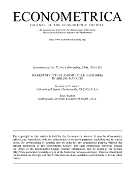 Market Structure and Multiple Equilibria in Airline Markets