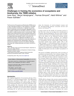 Challenges in framing the economics of ecosystems and