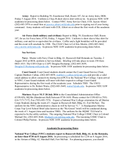 Army: Report to Building 59, Eisenhower Hall, Room 107, for an