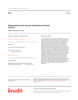 Malapropisms in the Spanish Translations of Joseph Andrews