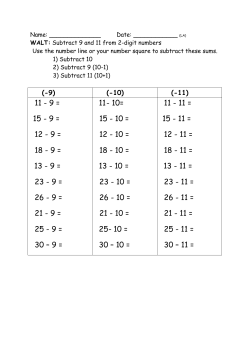 Subtract 9 and 11 from 2-digit numbers Use the number line or your