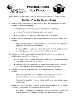 Tips for promoting peace