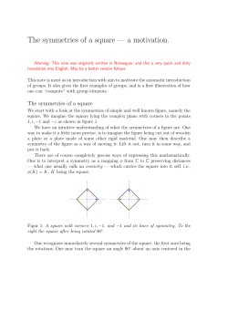 The symmetries of a square &mdash; a motivation.