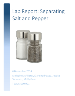 Lab Report: Separating Salt and Pepper