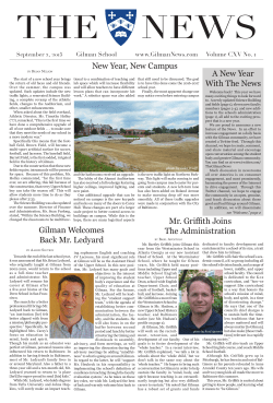 Gilman Welcomes Back Mr. Ledyard Mr. Griffith Joins The