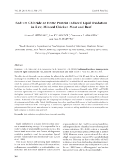 Sodium Chloride or Heme Protein Induced Lipid Oxidation in Raw