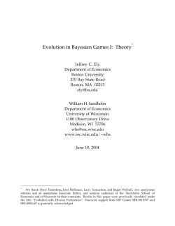 Evolution in Bayesian Games I: Theory
