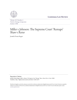 Miller v. Johnson: The Supreme Court "Remaps"