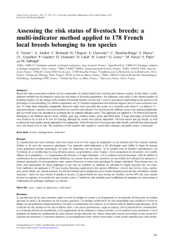 Assessing the risk status of livestock breeds: a multi
