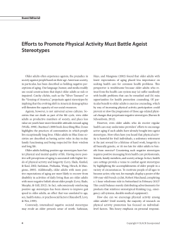 Efforts to Promote Physical Activity Must Battle Ageist