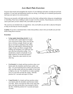 Low Back Pain Exercises - University of Michigan