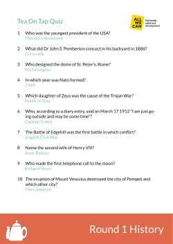 Tea on Tap Quiz