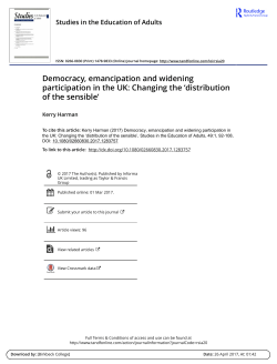 Democracy, emancipation and widening participation in the UK