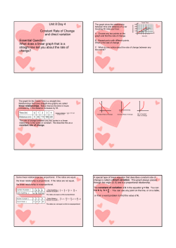 Unit 8 Day 4 Constant Rate of Change and direct variation Essential