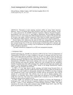 Asset management of earth retaining structures