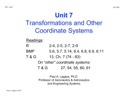 Unit 7 Transformations and Other Coordinate Systems