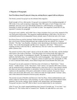 A Magazine of Paragraphs