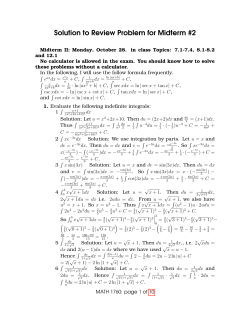 Solution to Review Problem for Midterm #2