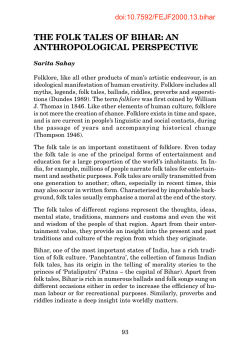 the folk tales of bihar: an anthropological perspective
