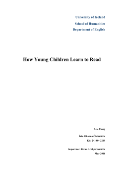 How Young Children Learn to Read